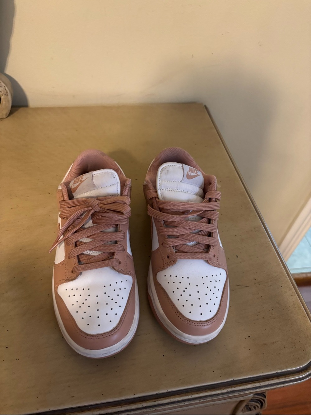 Nike Women’s Low-Top Sneakers in Blush Pink and White